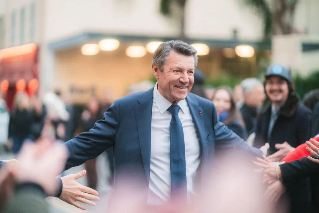 Christian Estrosi lors de sa campagne pour les municipales de Nice 2026