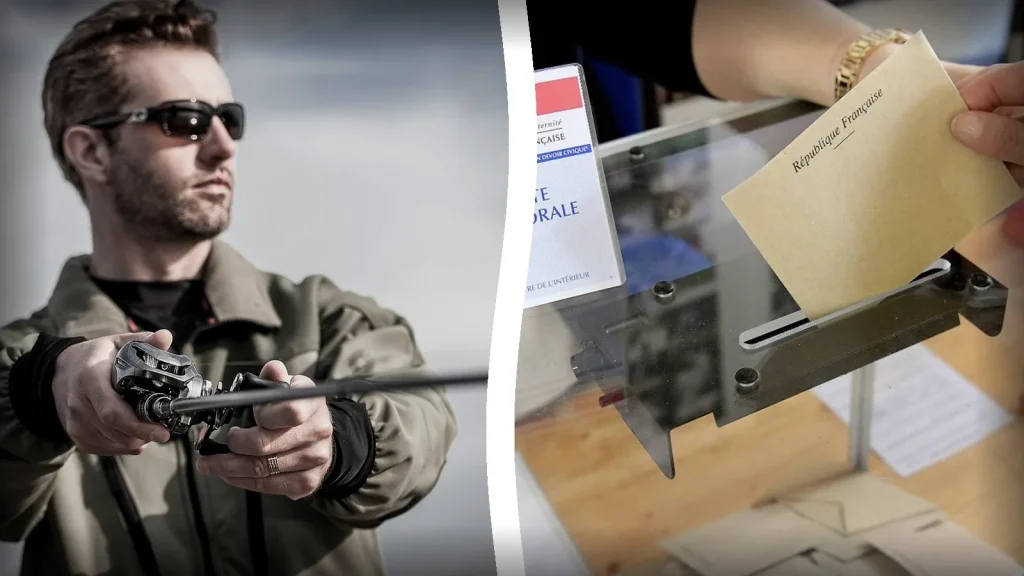 Un pêcheur et un bureau de vote, illustration des municipales 2026 dans les Alpes-Maritimes quand il n'y a qu'une seule liste candidate.