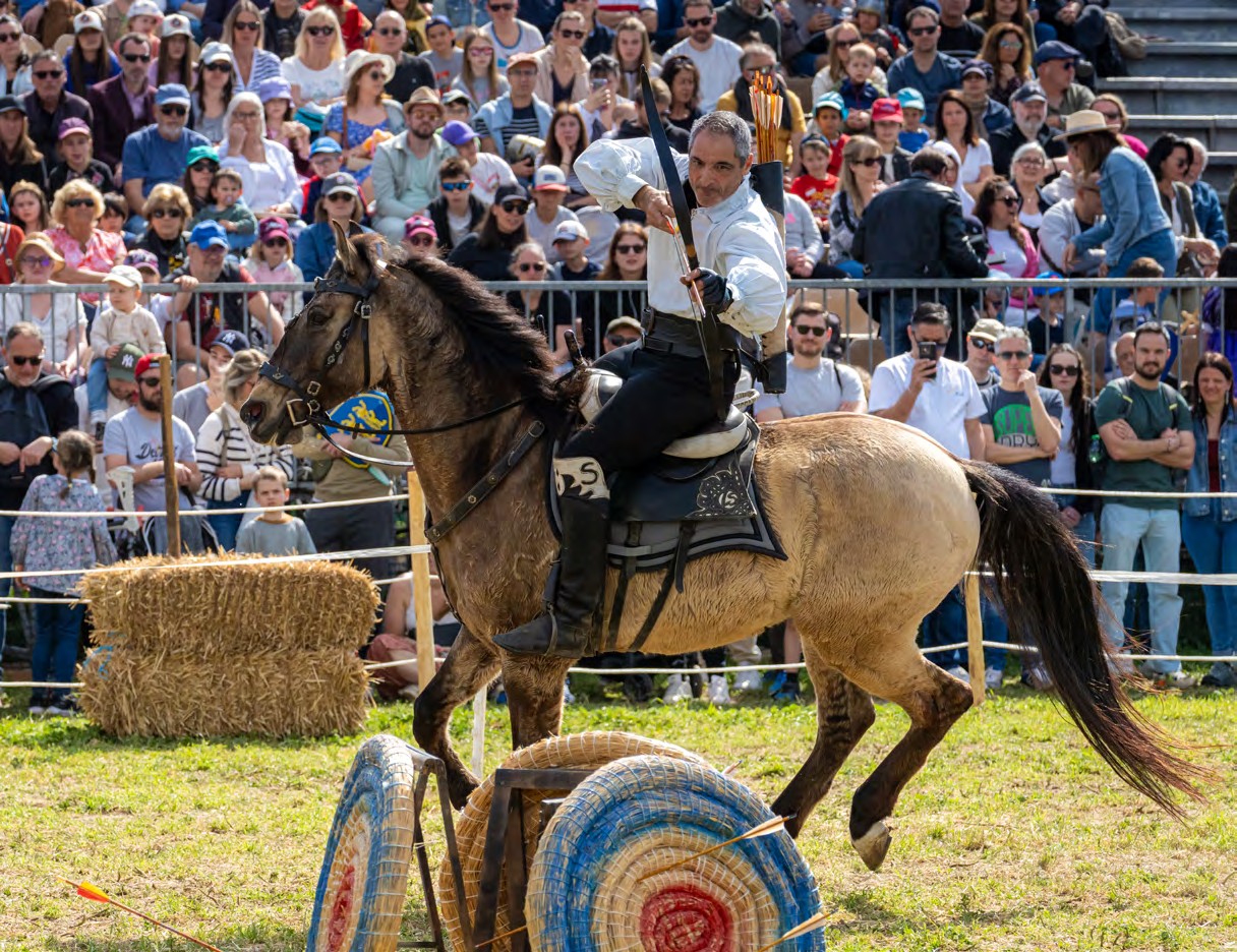 Spectacle équestre devant la foule à Biot