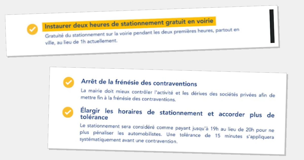 Promesses Eric Ciotti stationnement Nice programme 2026