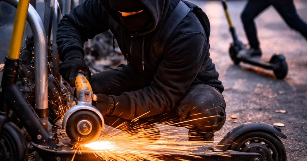 Vol de trottinette électrique à la disqueuse à Nice - Photo d illustration