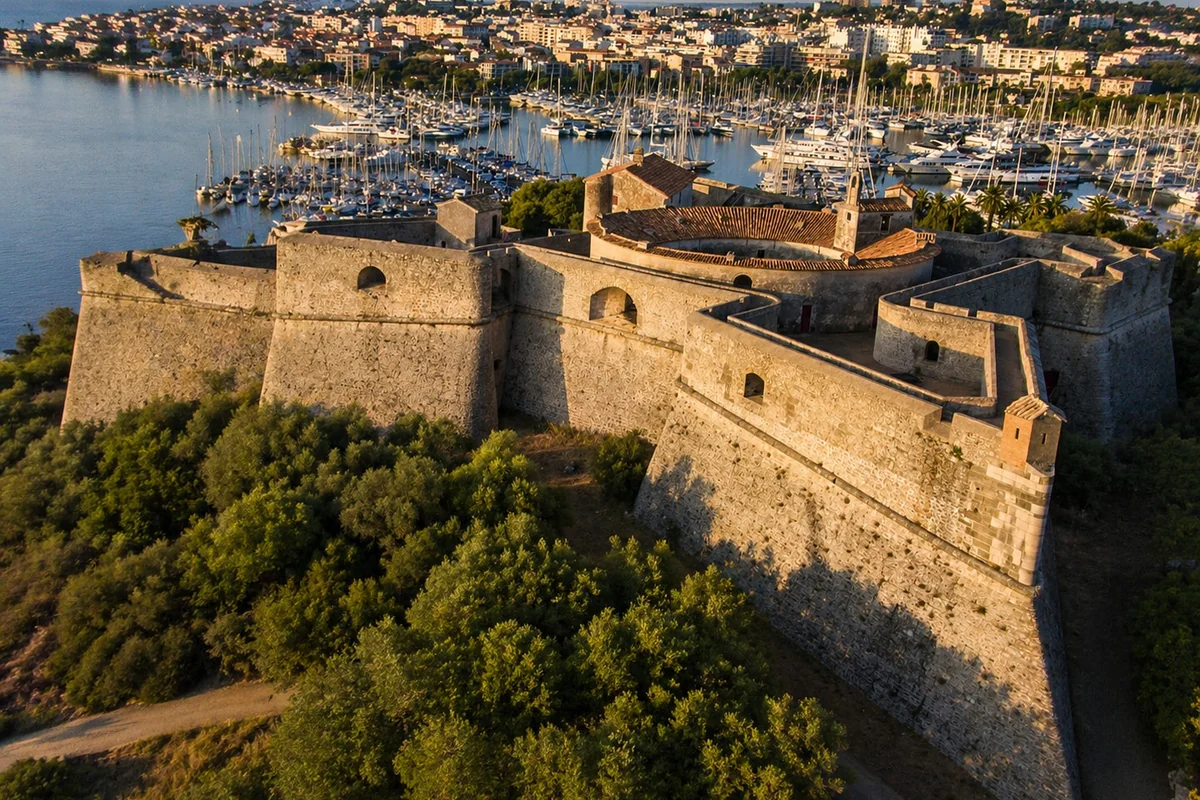 Le Fort Carré d’Antibes vu d’en haut, avec le port Vauban