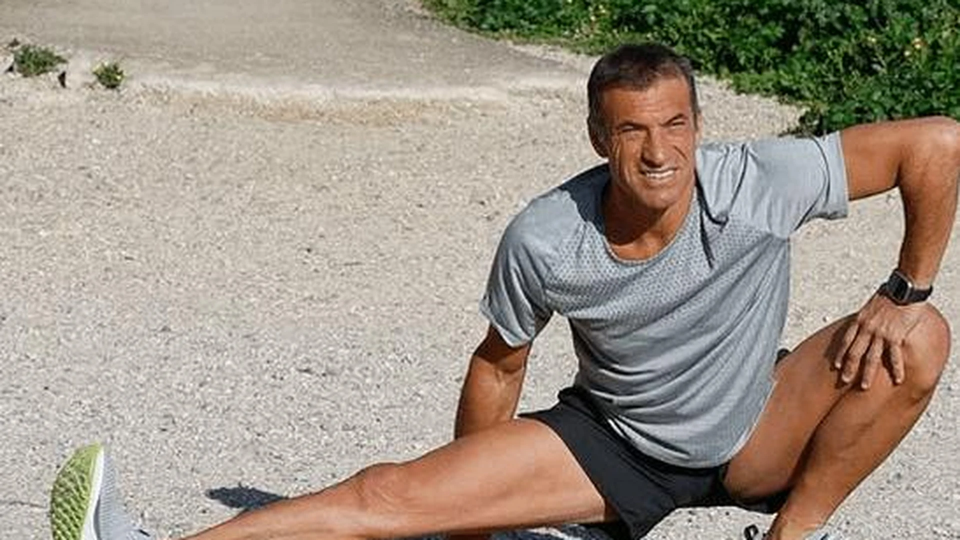 Christophe Pinna en étirement