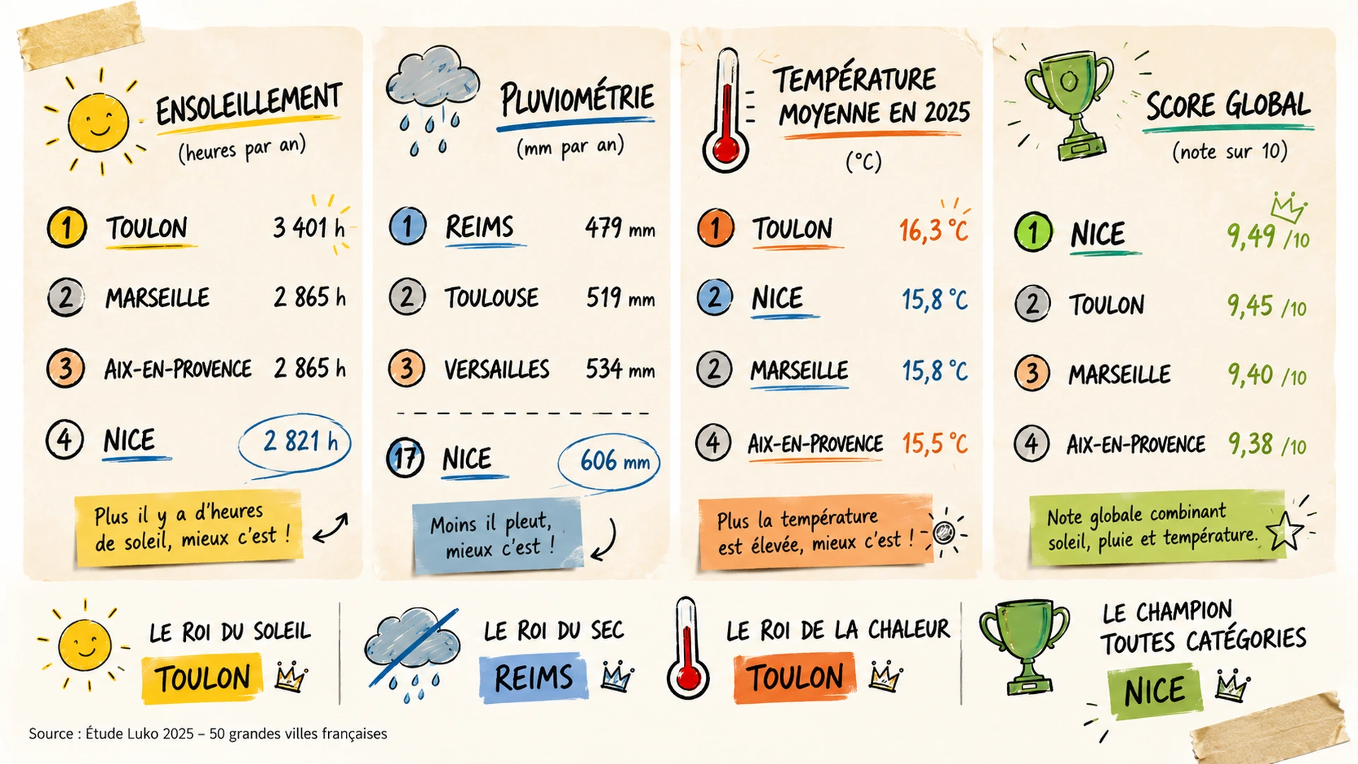 Infographie du classement climat 2025 par critere