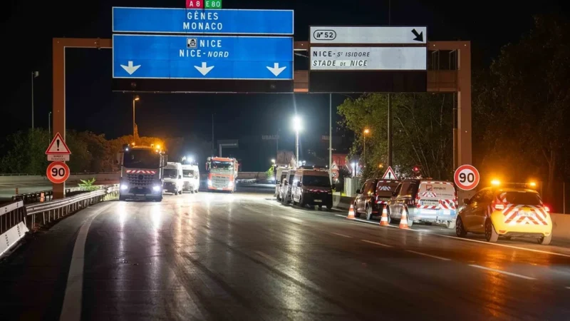 A8 et A500 : deux nuits de fermetures entre Monaco et Menton