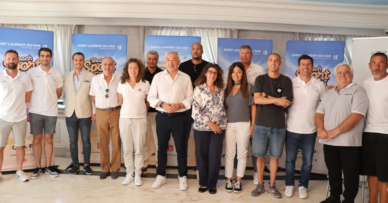 L’équipe du Beach Sport Festival 2026 lors de la conférence de presse à Saint-Laurent-du-Var