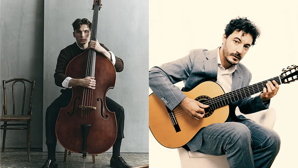 Mandelieu-la-Napoule : contrebasse et guitare, Marc André et Gabriel Bianco, un des concerts gratuits de « C’est pas classique »