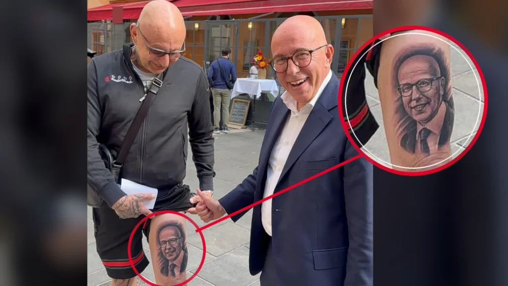 Éric Ciotti : à Nice, un fan se fait tatouer son visage sur la cuisse et vient lui montrer !